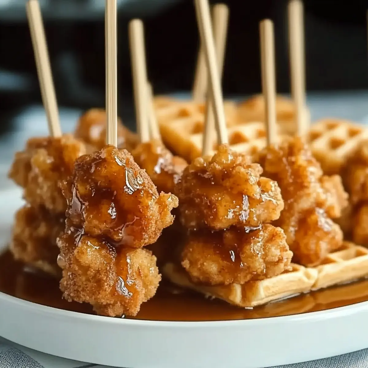 Chicken and Waffle Skewers