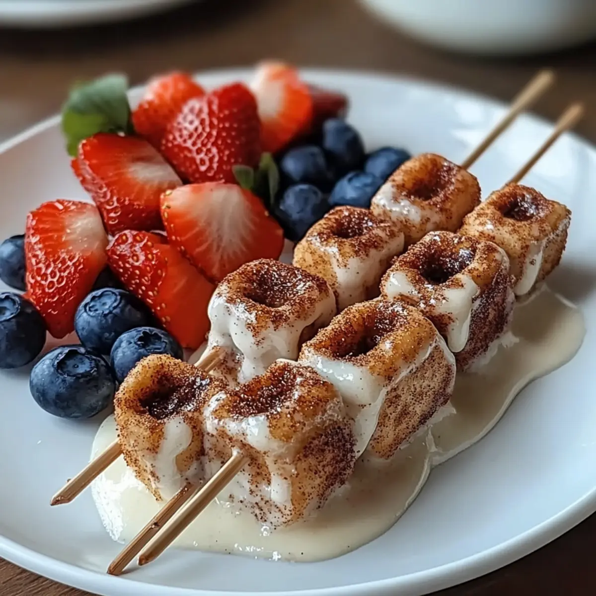 Cinnamon Roll Breakfast Skewers