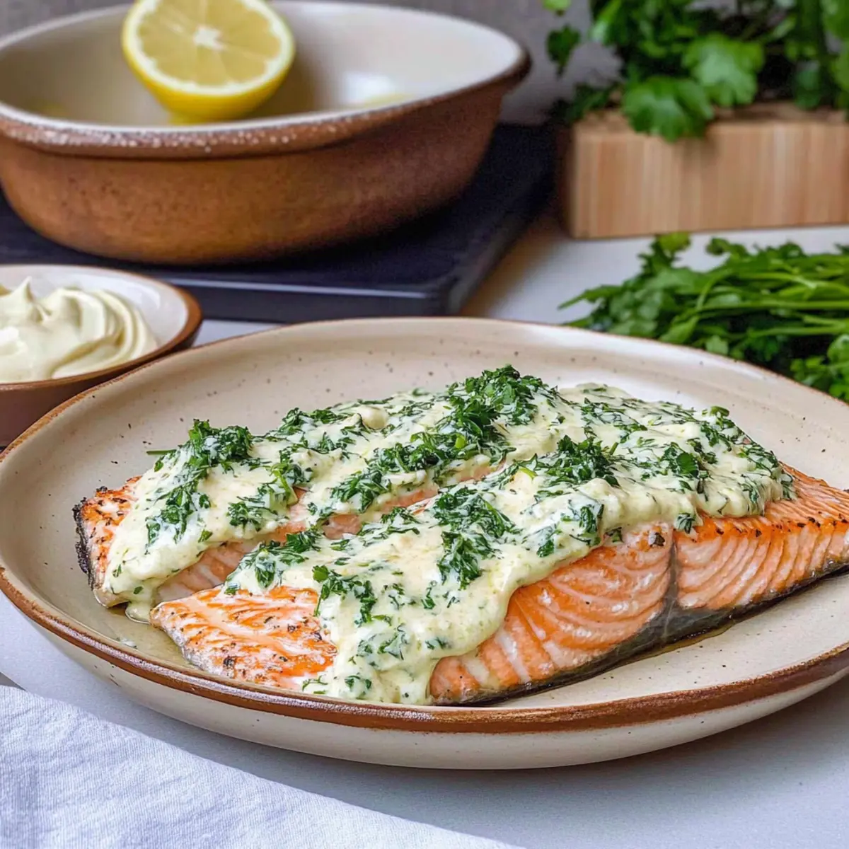 Baked Salmon With Mayo
