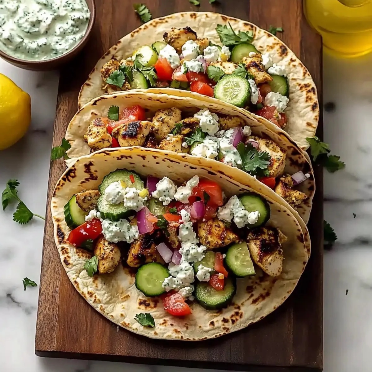 Mediterranean Chicken Tacos