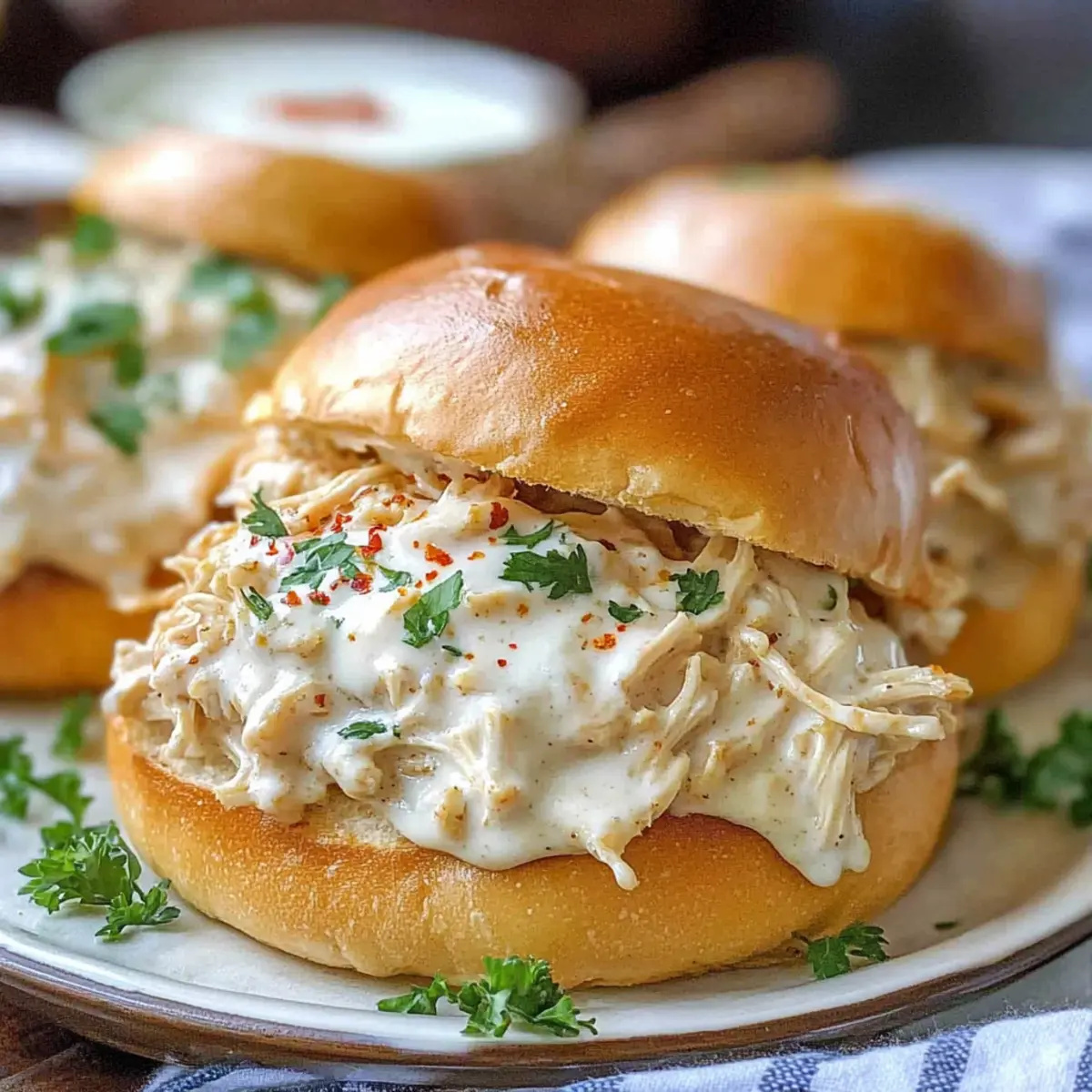 Chicken Alfredo Sloppy Joes