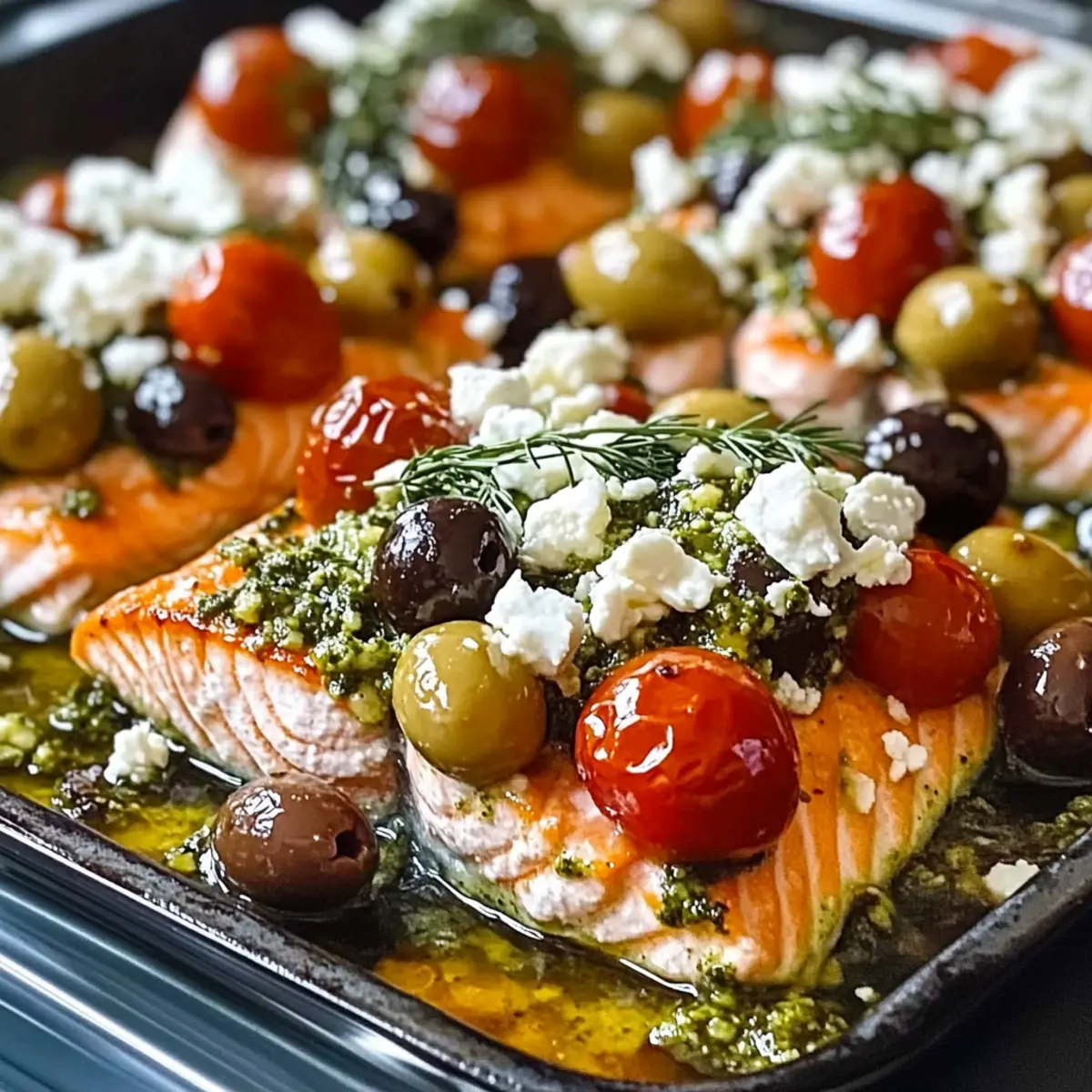 Mediterranean Salmon Bake