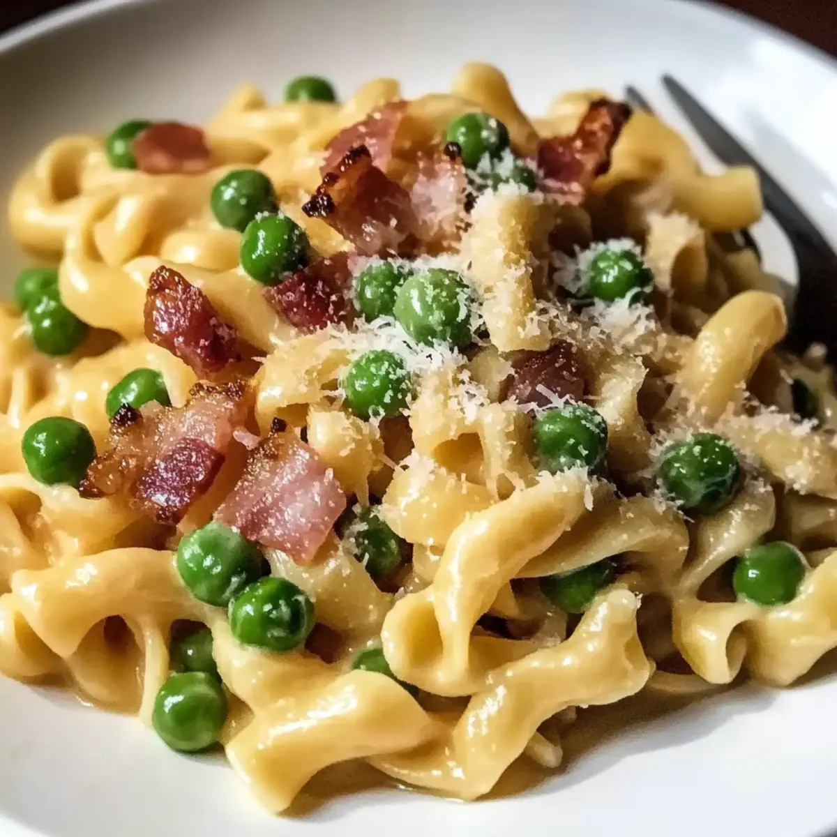 Creamy Pasta with Peas and Pancetta