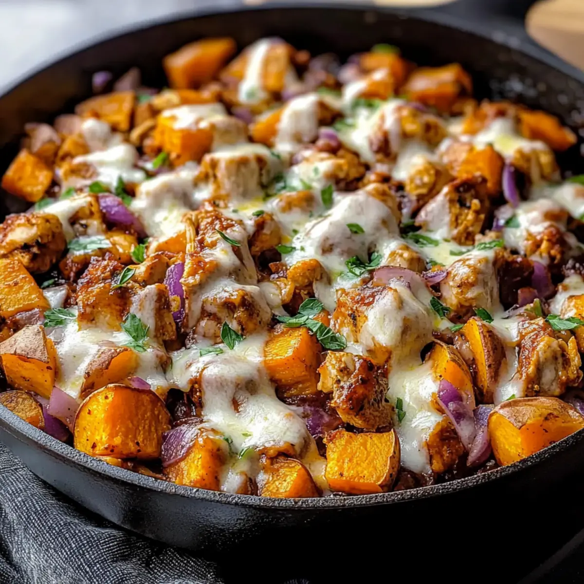 BBQ Chicken Sweet Potato Skillet