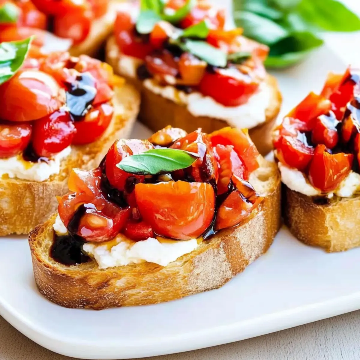 Bruschetta with Cream Cheese and Balsamic Glaze Delight