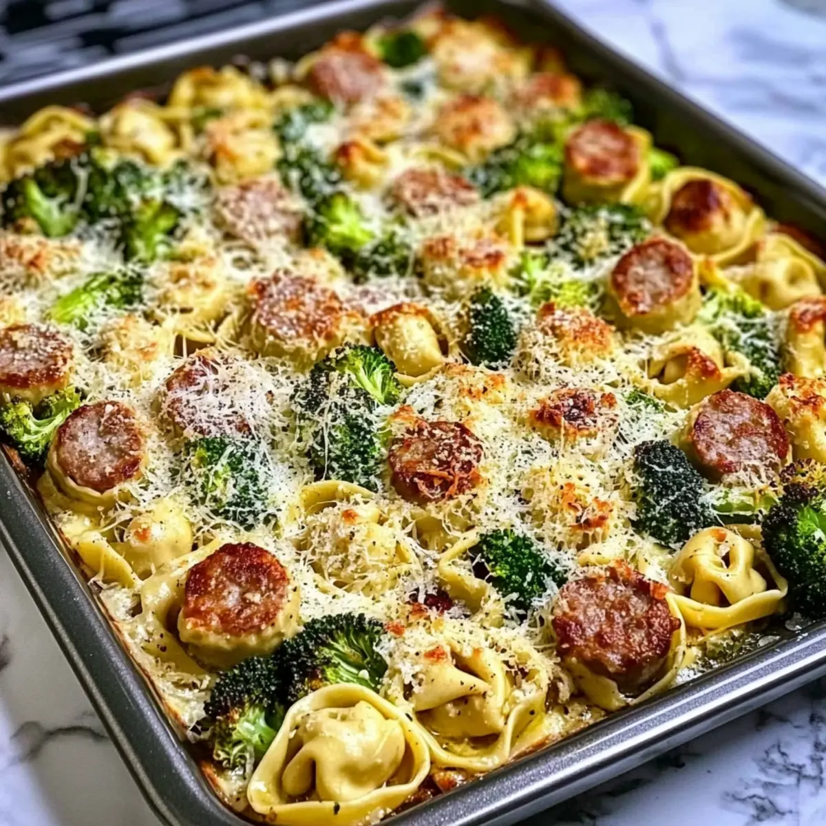 Sheet Pan Broccoli Tortellini Bake: A Protein-Packed Delight