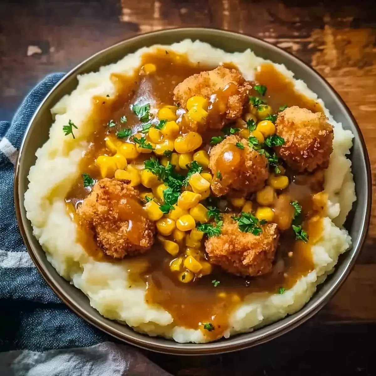 Chicken Mashed Potato Bowls