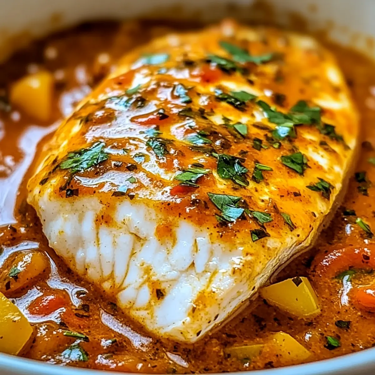 Tilapia in Roasted Pepper Sauce