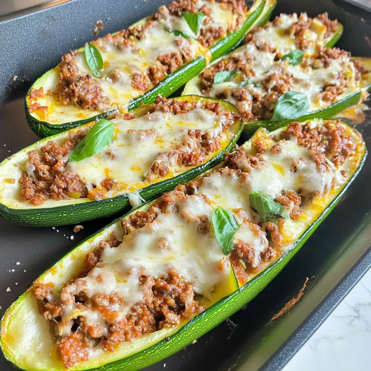 ground beef zucchini boats