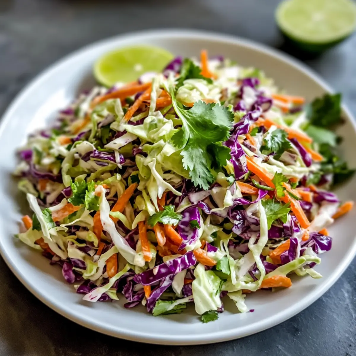 Mexican Coleslaw with Lime Juice and Cilantro