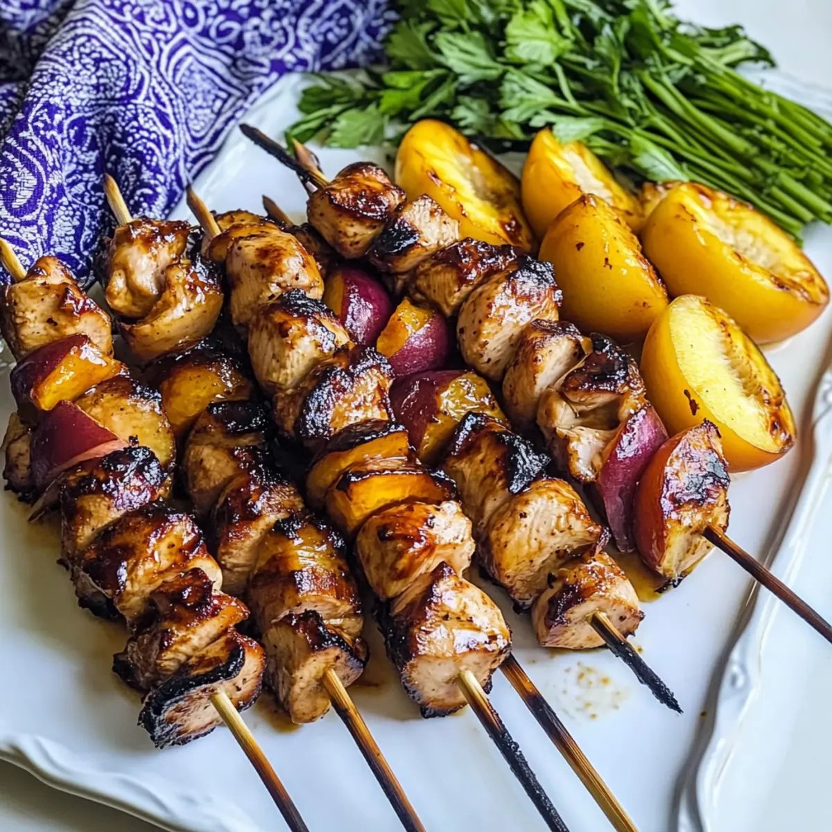 Grilled Chicken Peach Kebabs