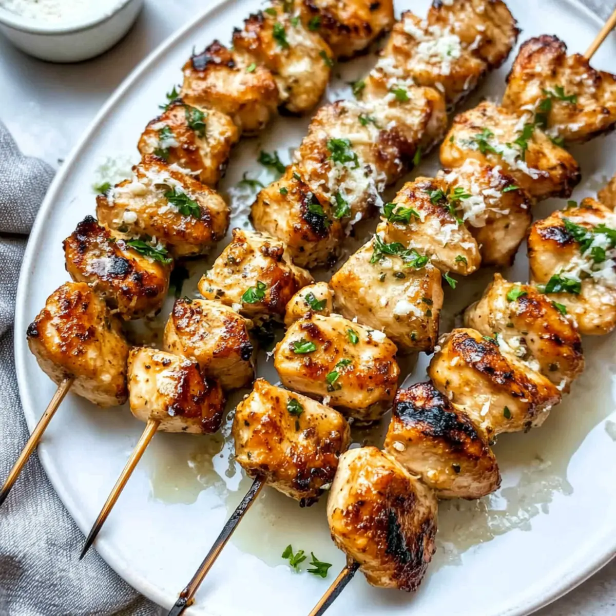 Garlic Parmesan Chicken Skewers