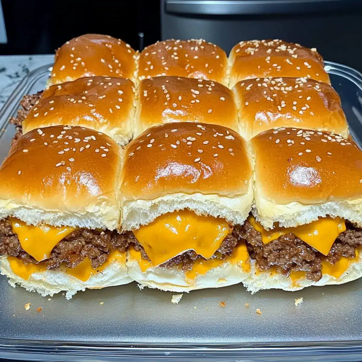 Hawaiian Roll Cheeseburger Sliders
