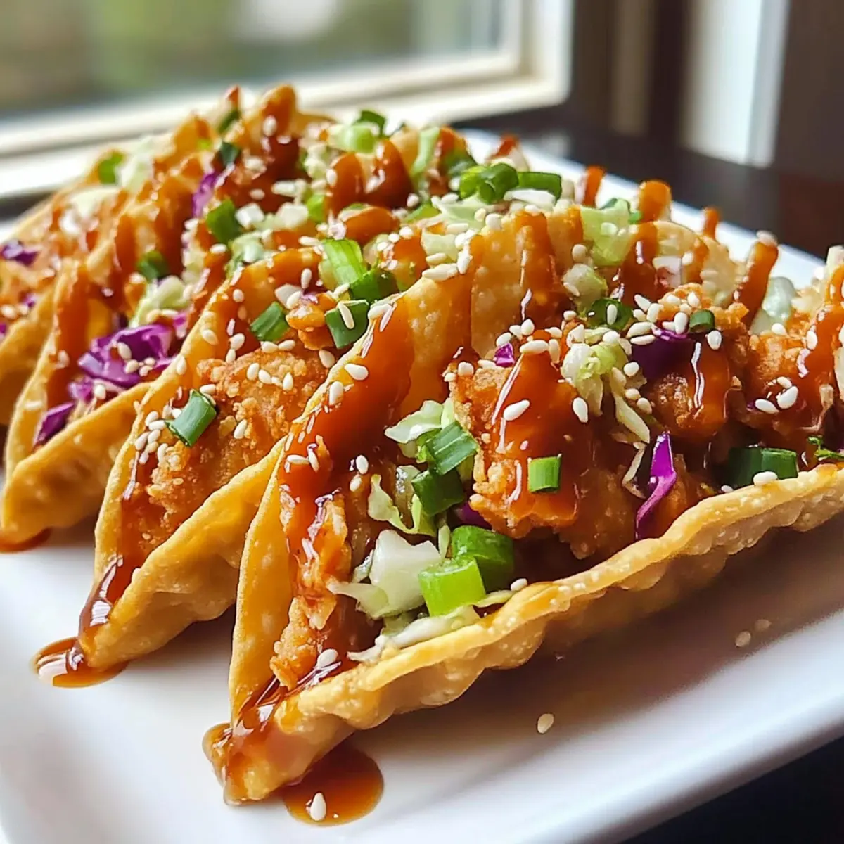 Crispy Chicken Wonton Tacos