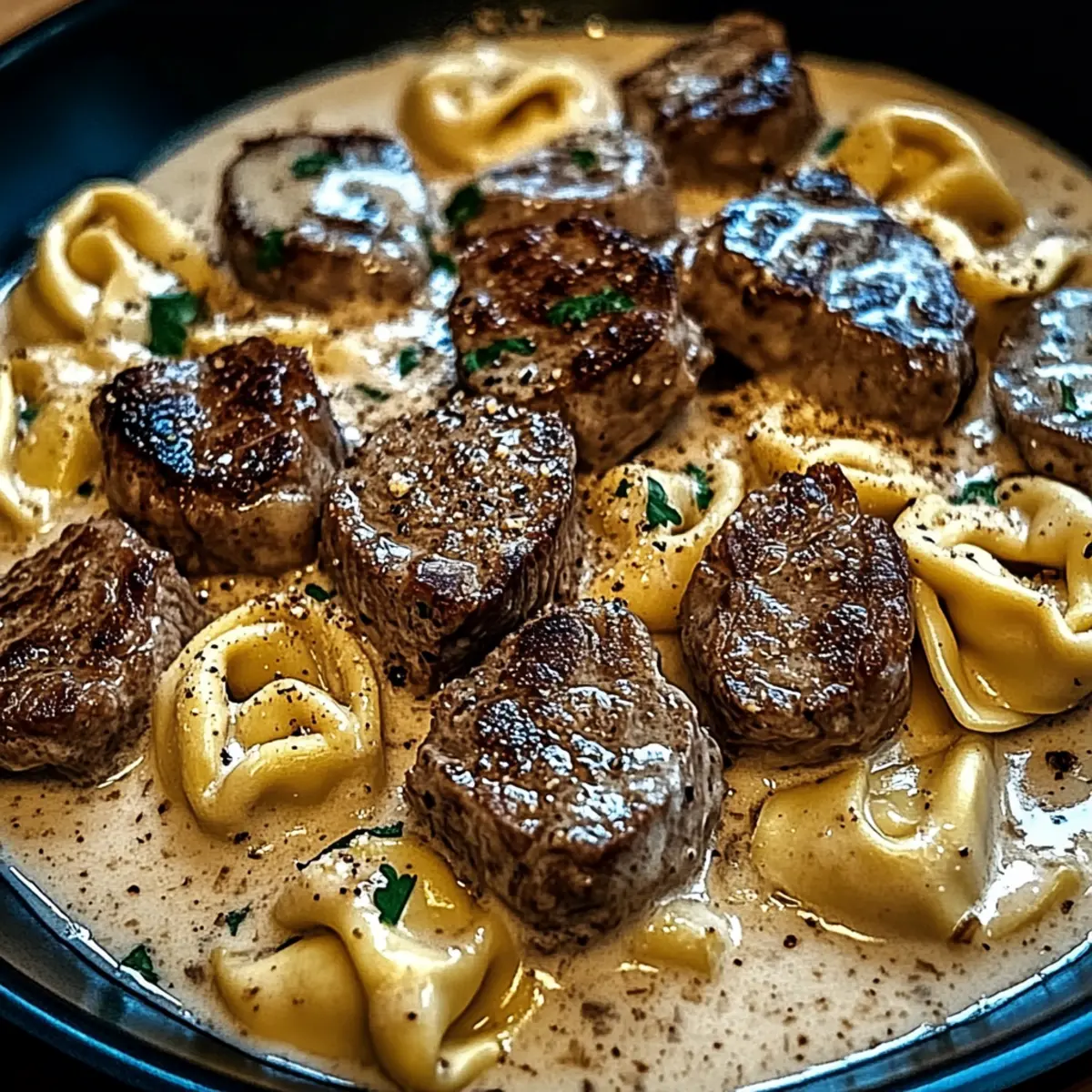 Cracked Garlic Steak Tortellini