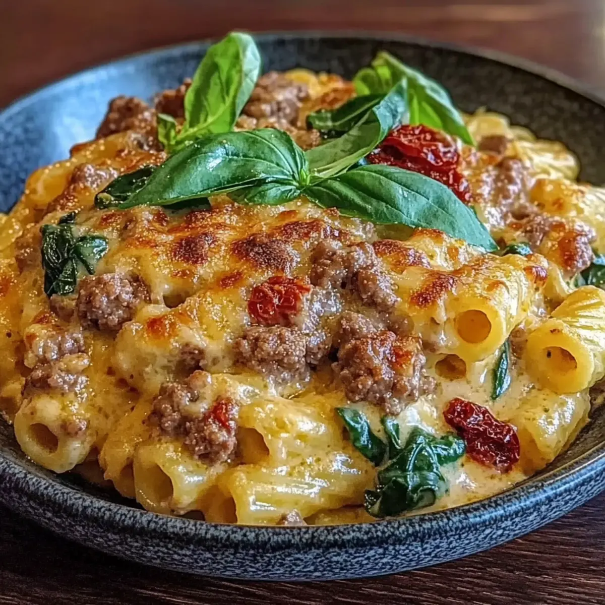 Tuscan Ground Beef Pasta