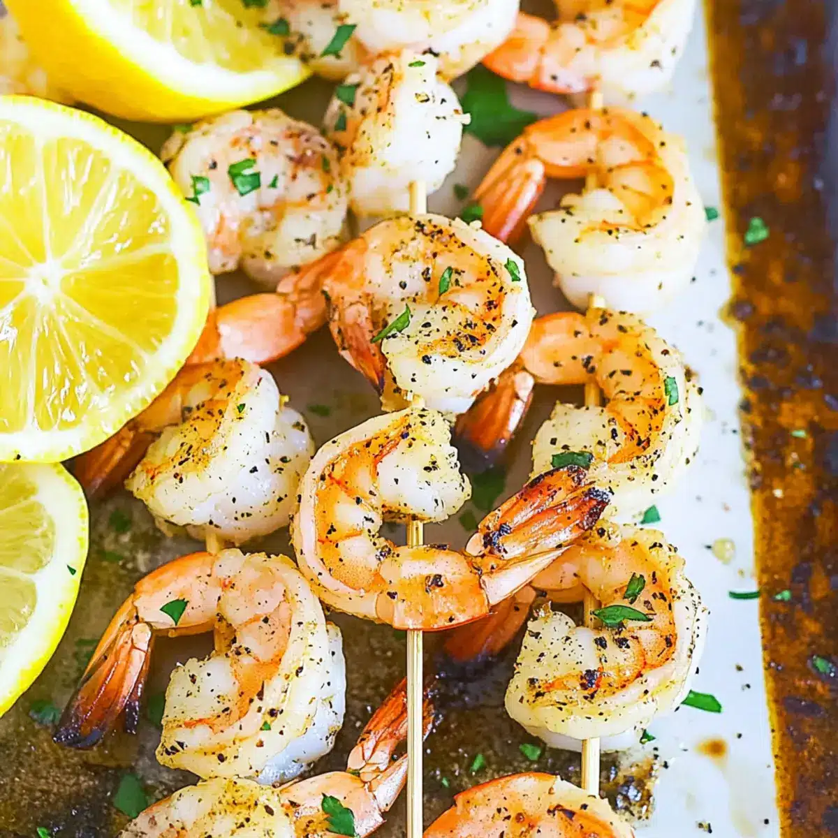 Lemon Pepper Shrimp Skewers