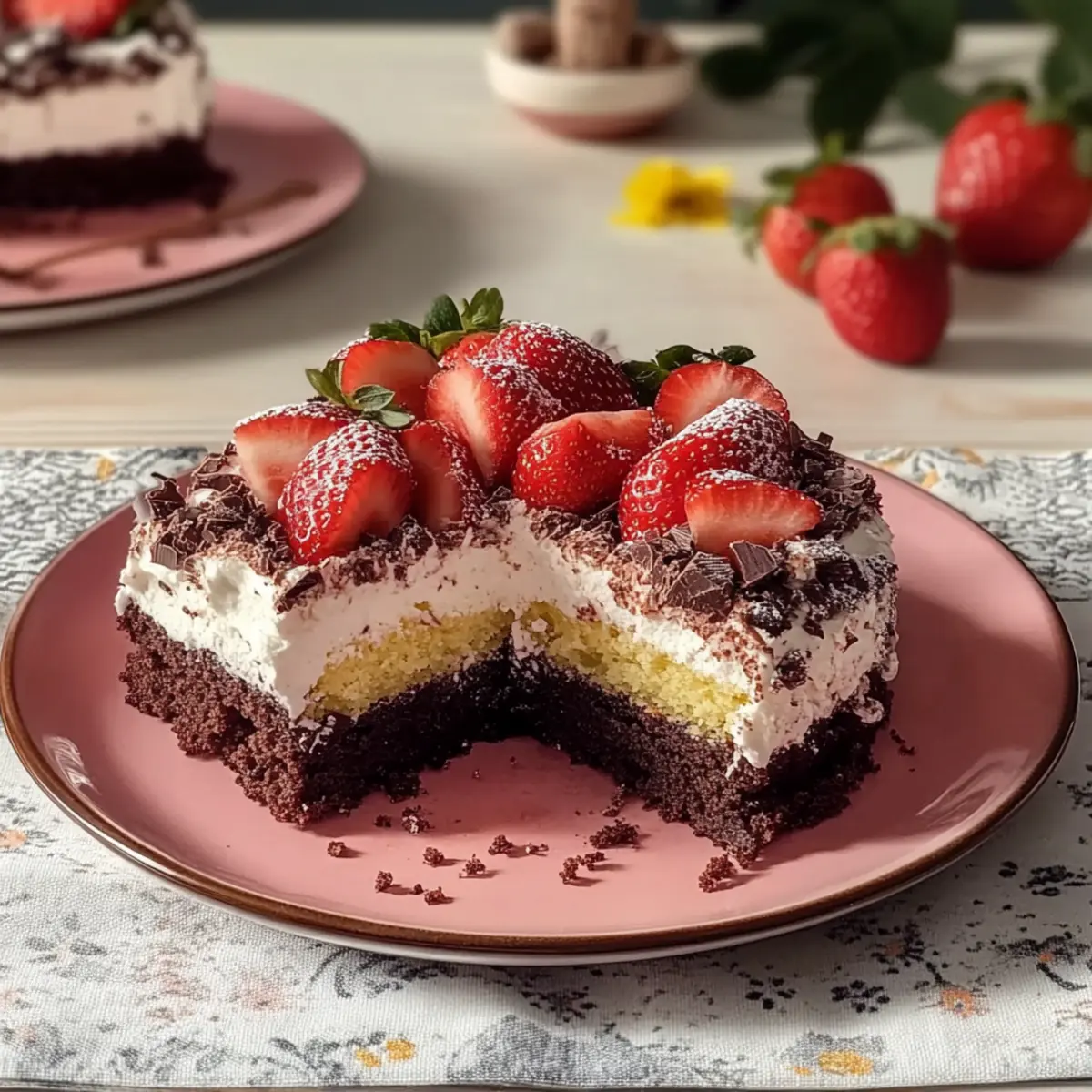 Strawberry mole cake