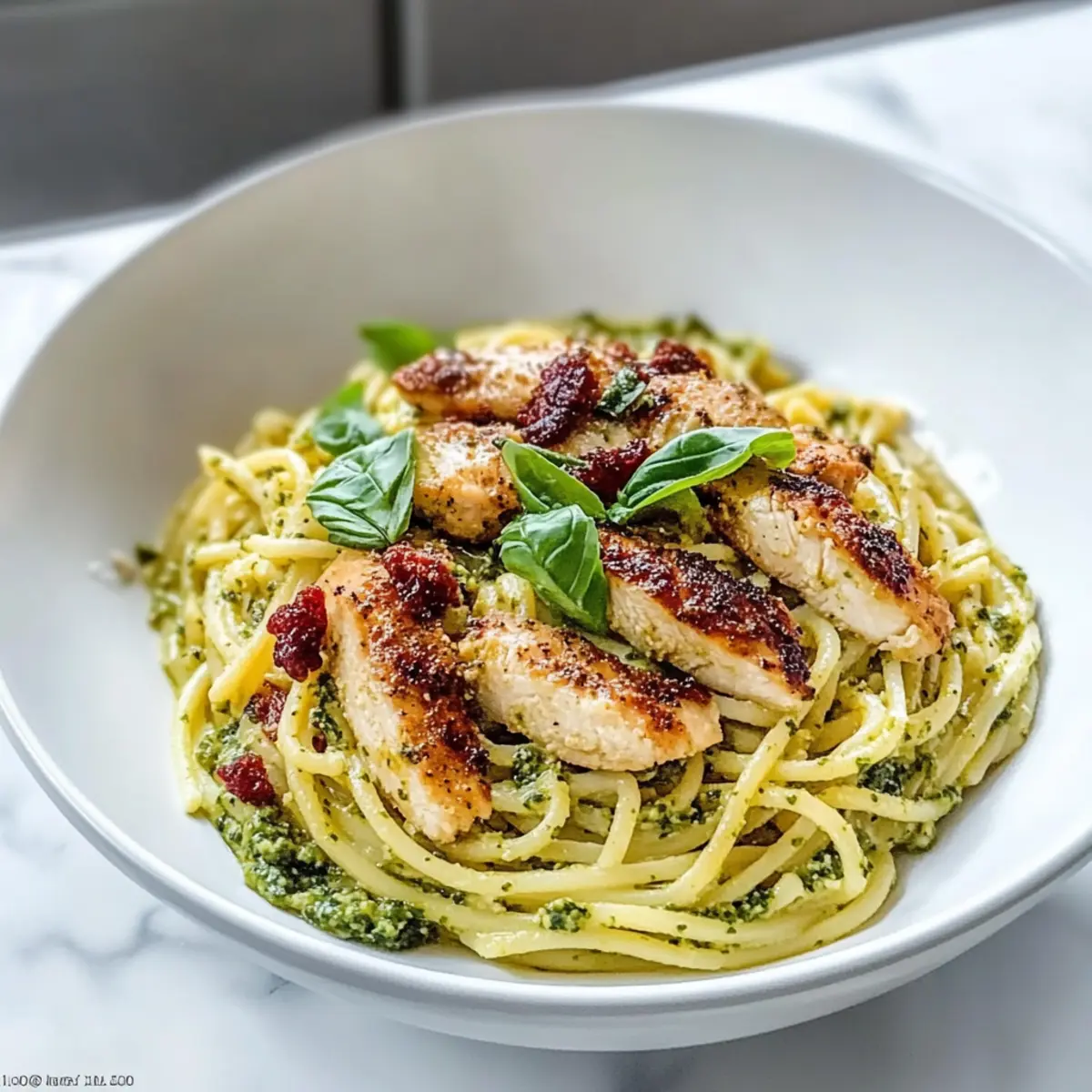 Light Pesto Pasta With Chicken