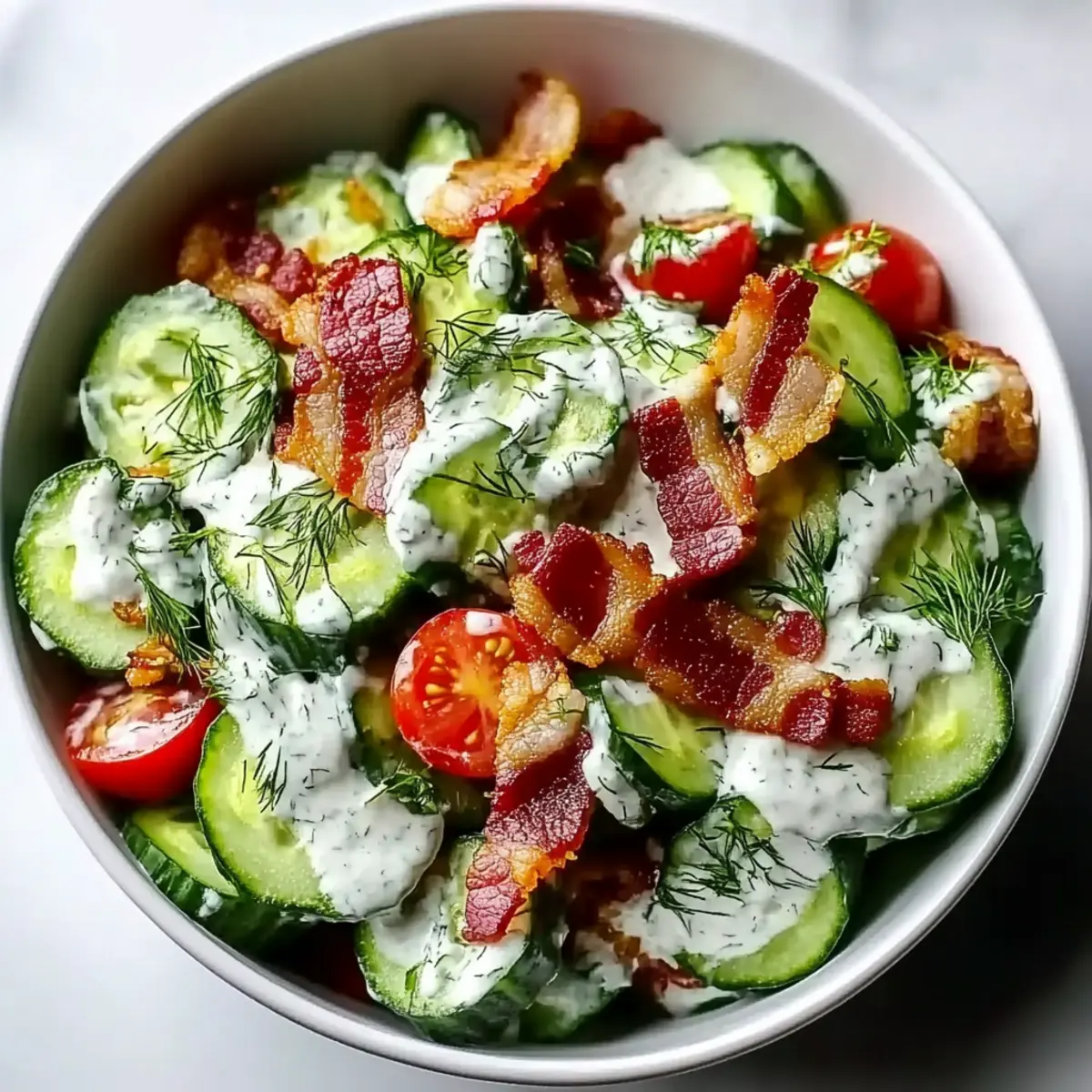 Cucumber bacon ranch salad