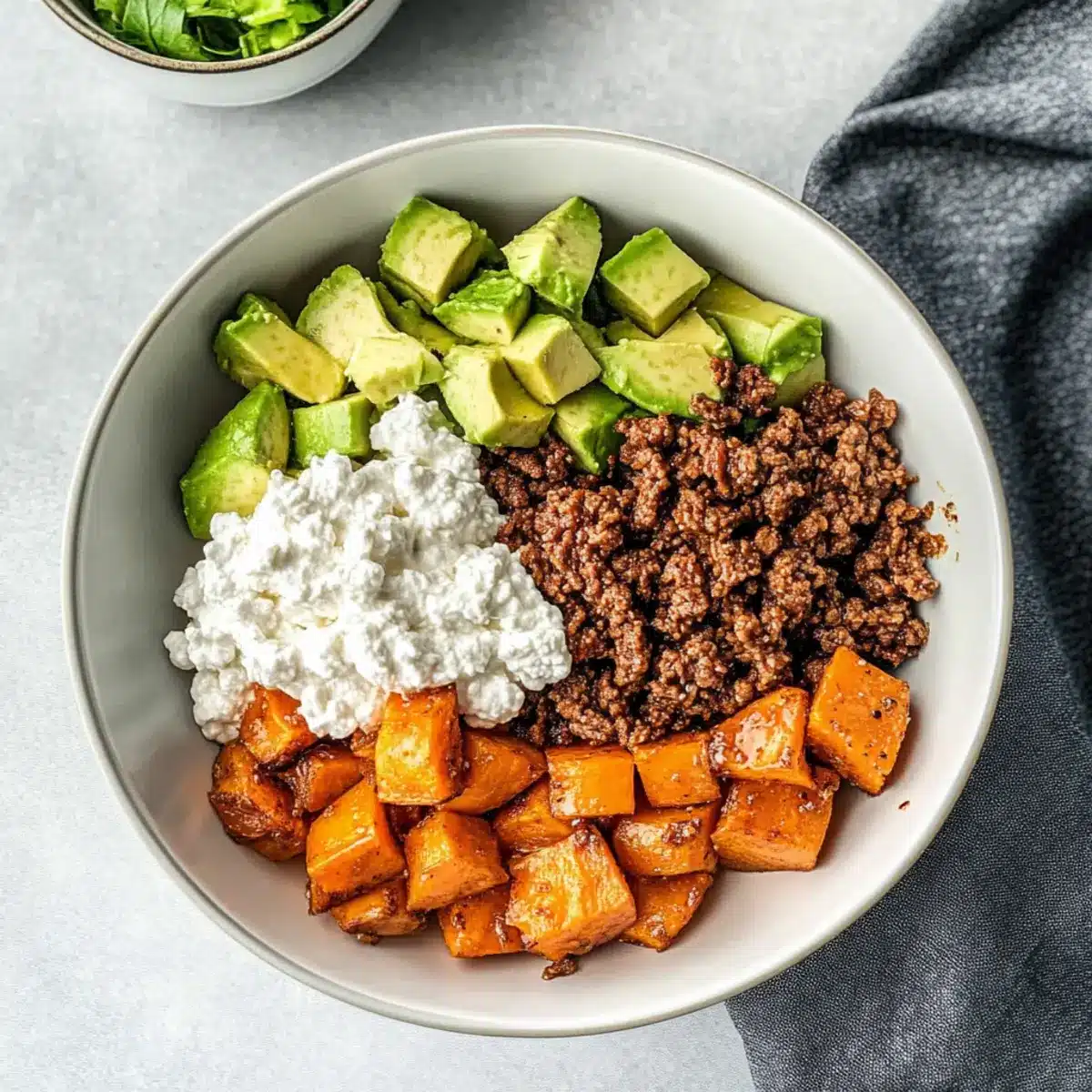 Hot Honey Sweet Potato Beef Bowl