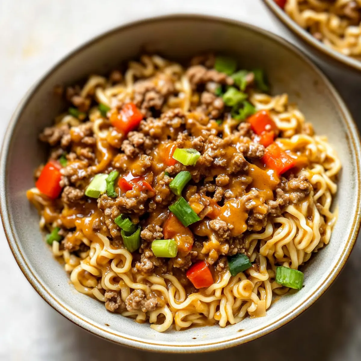 Savory Beef Ramen Noodles with Creamy Peanut Sauce Delight