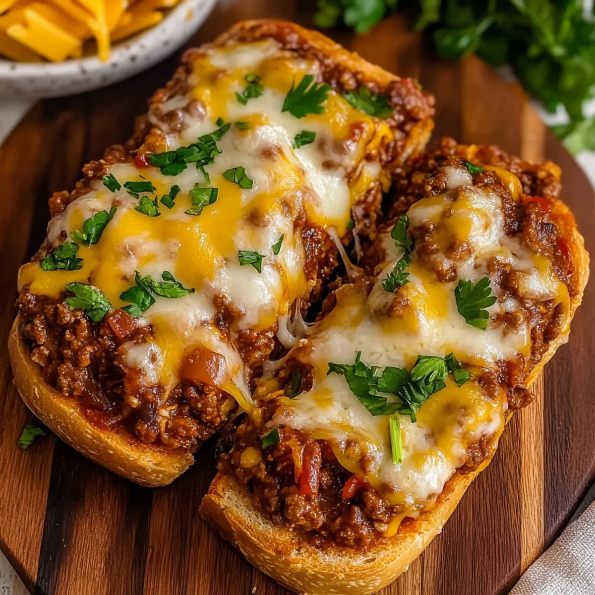 Sloppy Joe Garlic Bread