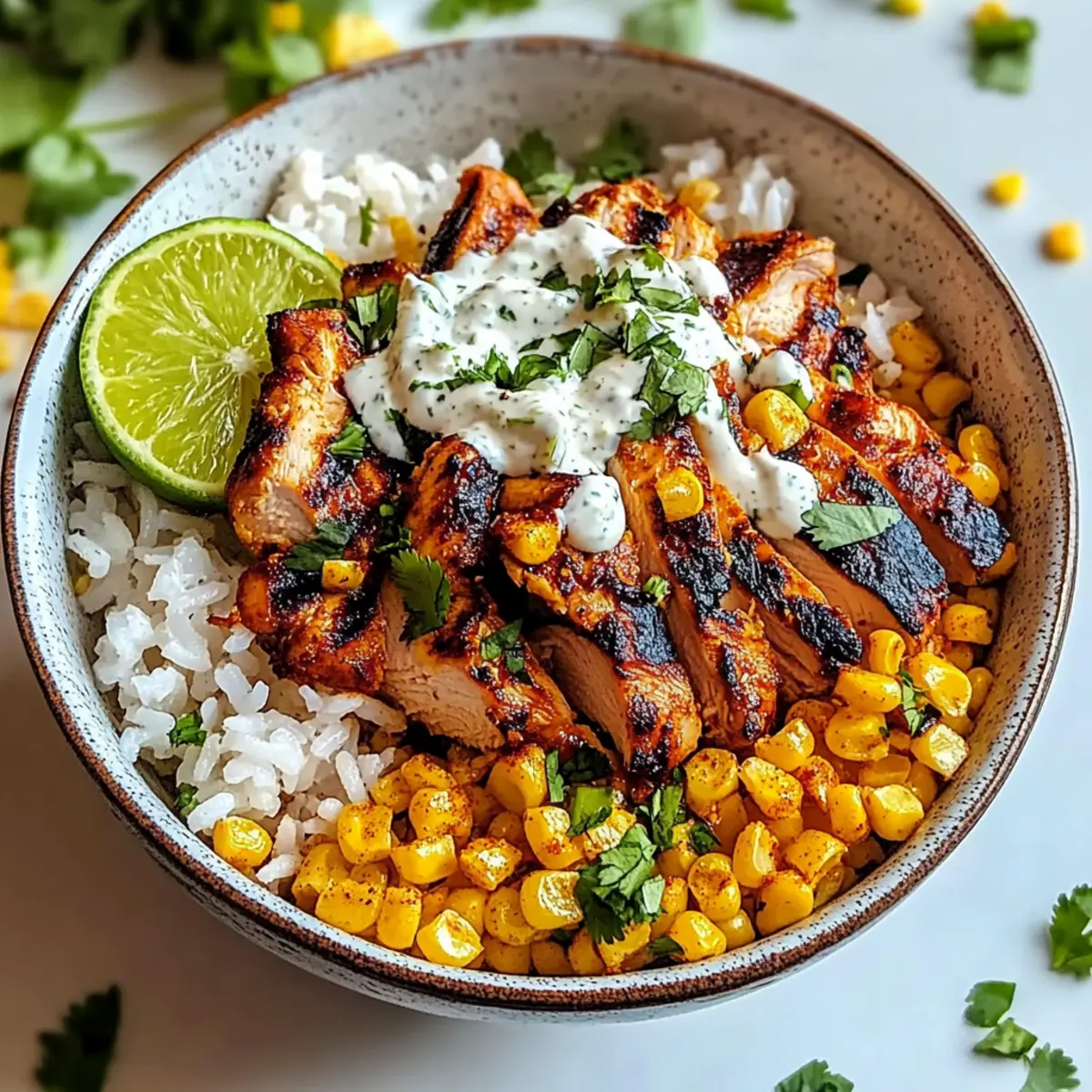 Street Corn Chicken Rice Bowl