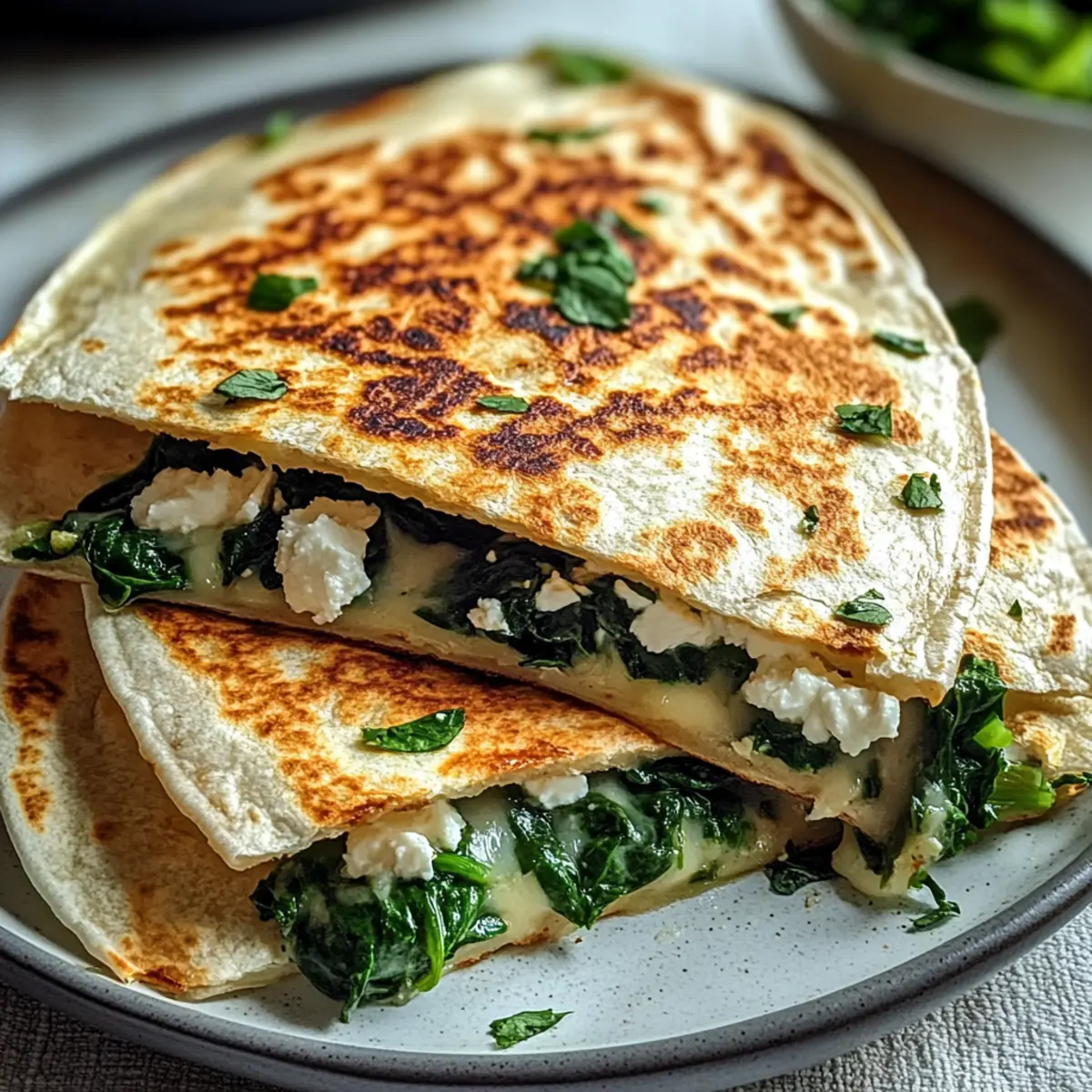 Spinach and Feta Quesadillas