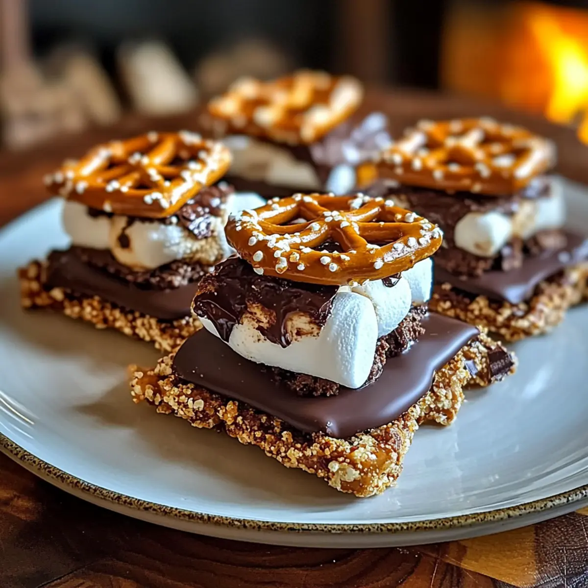 Gooey Chocolate Pretzel S’mores