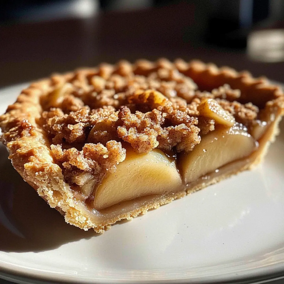 Chai Spiced Pear Almond Crumble Tart