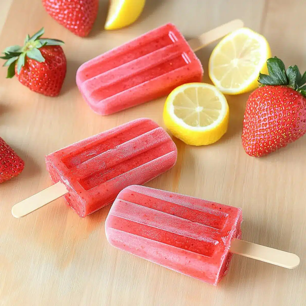 Strawberry Lemonade Ice Pops