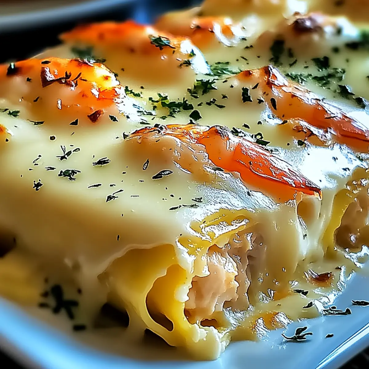 Shrimp & Crab Alfredo Lasagna Roll-Ups