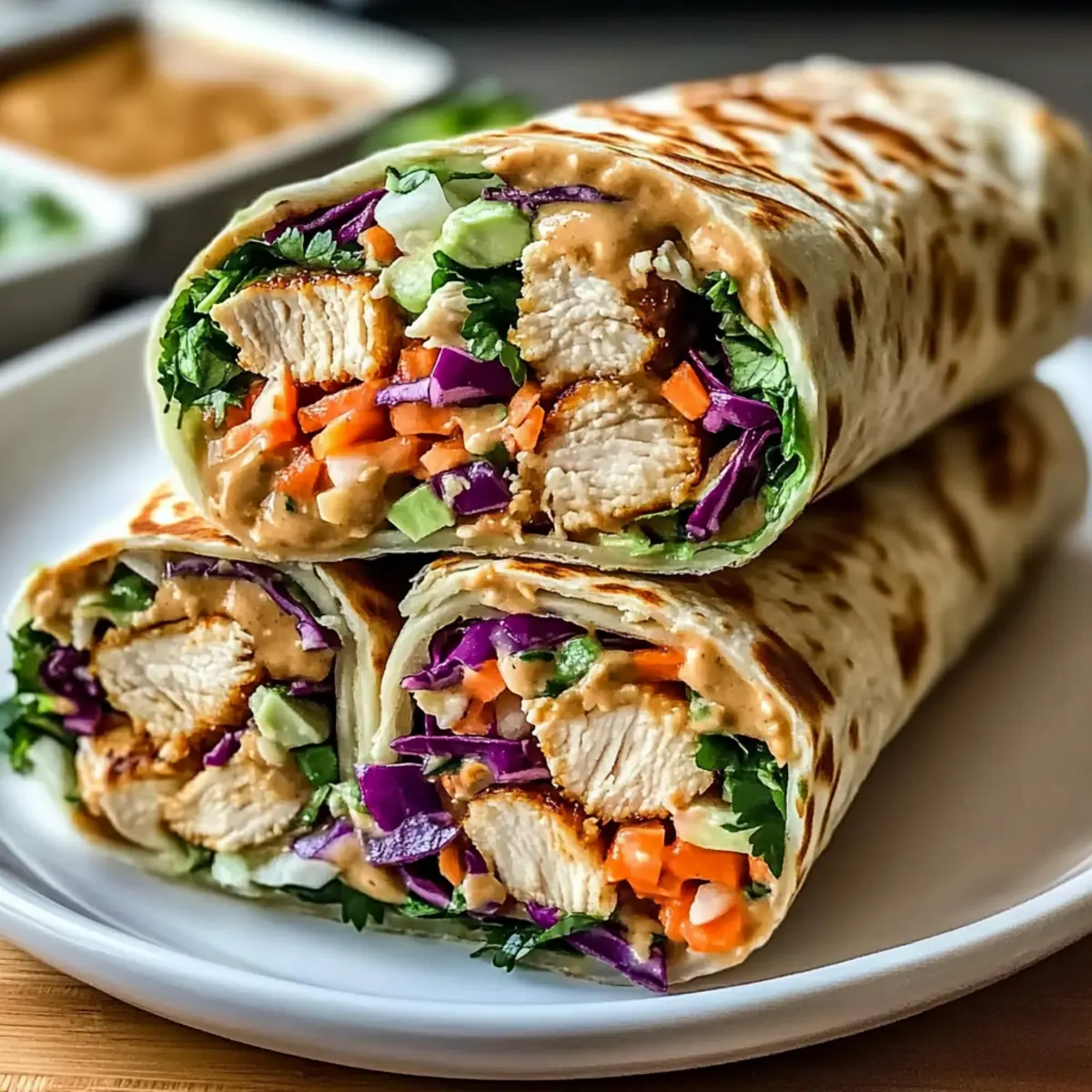 Thai Peanut Chicken Wraps
