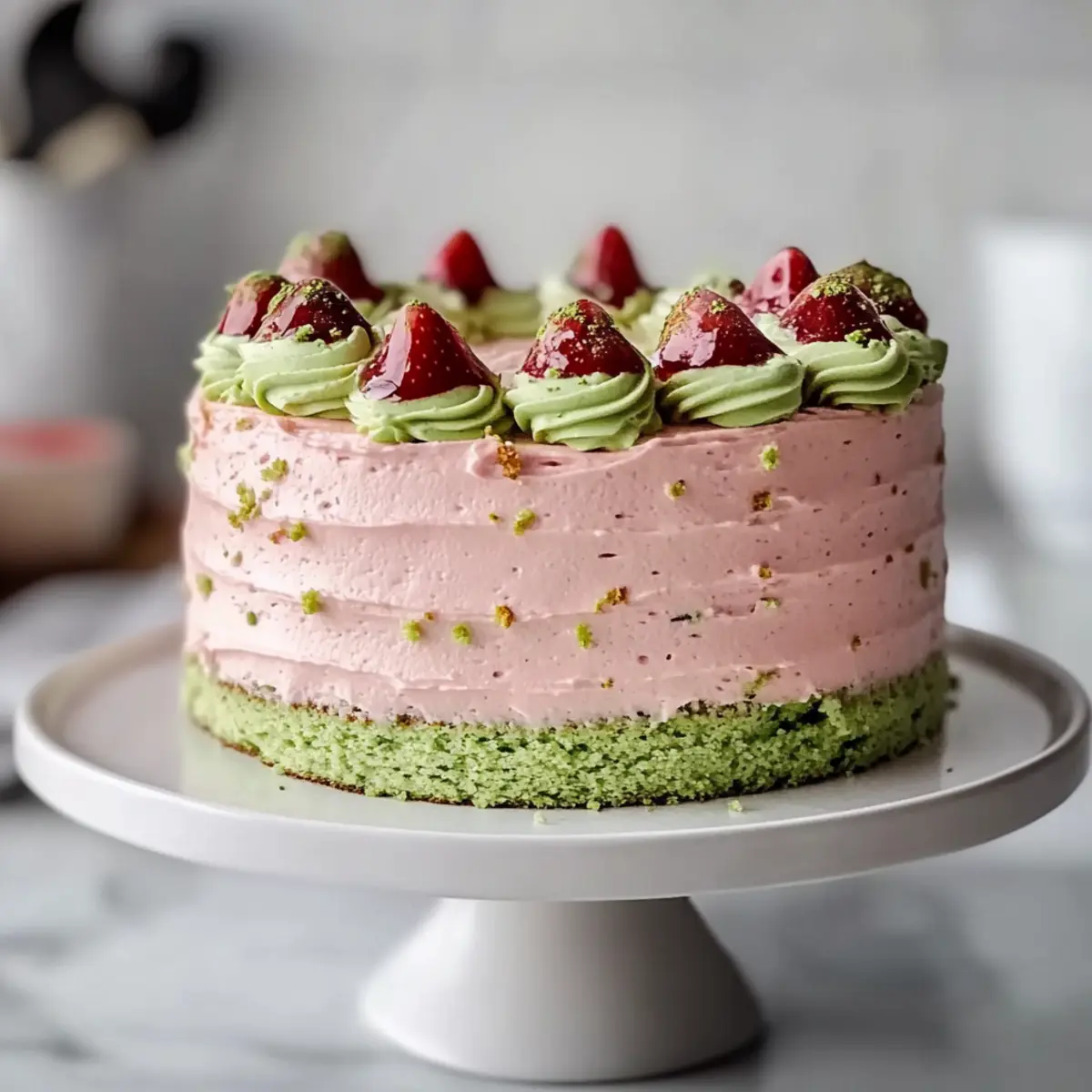 Strawberry Matcha Cake