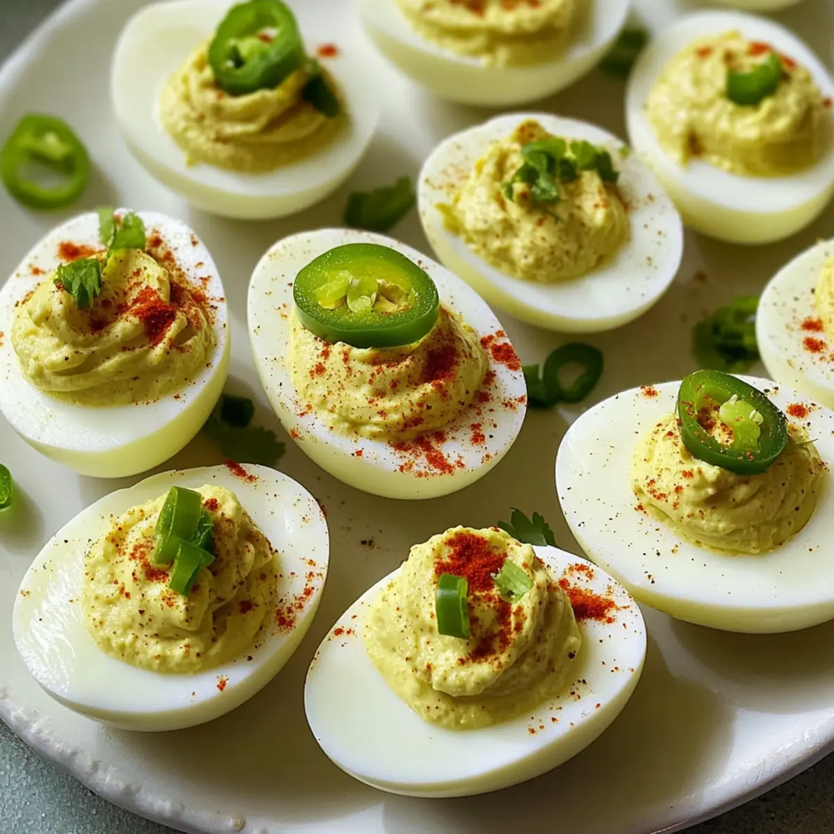 Spicy Banana Pepper Deviled Eggs