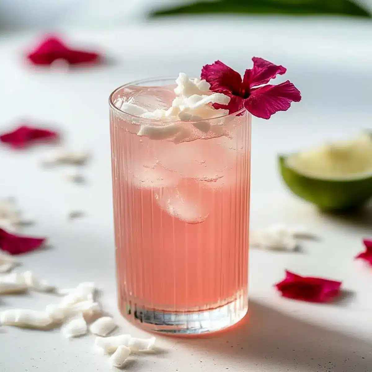 Coconut Hibiscus Breeze Mocktail
