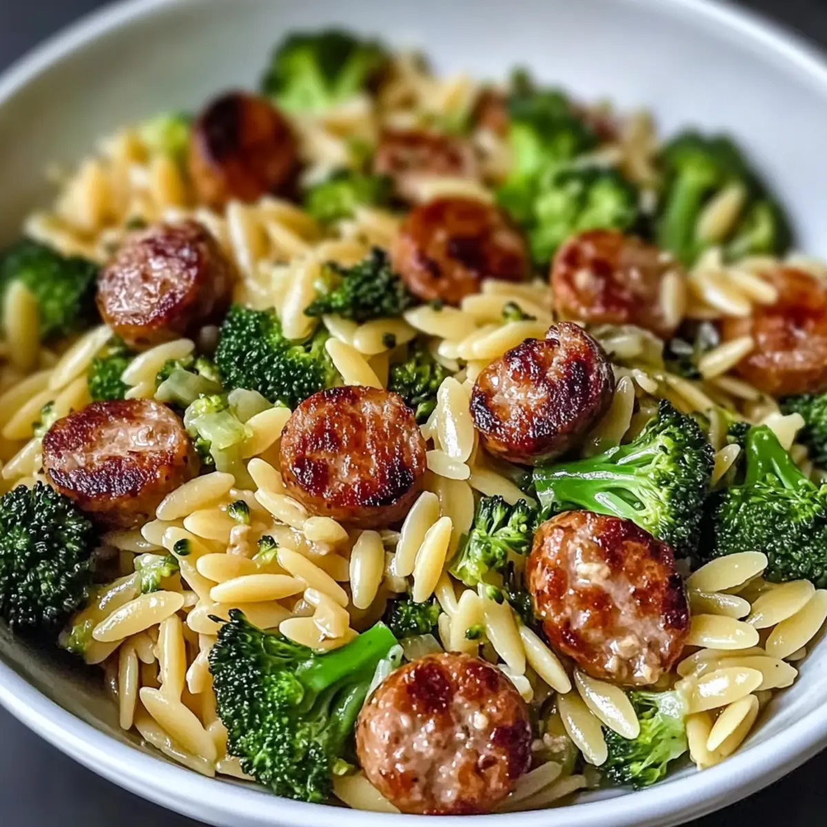 Chicken Sausage and Broccoli Orzo