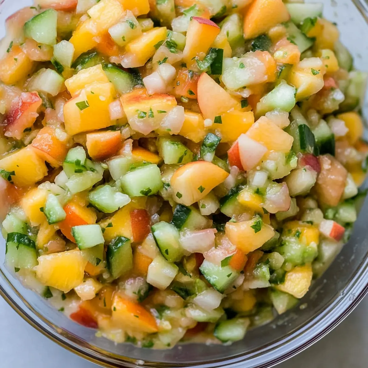 Healthy Peach Cucumber Salsa