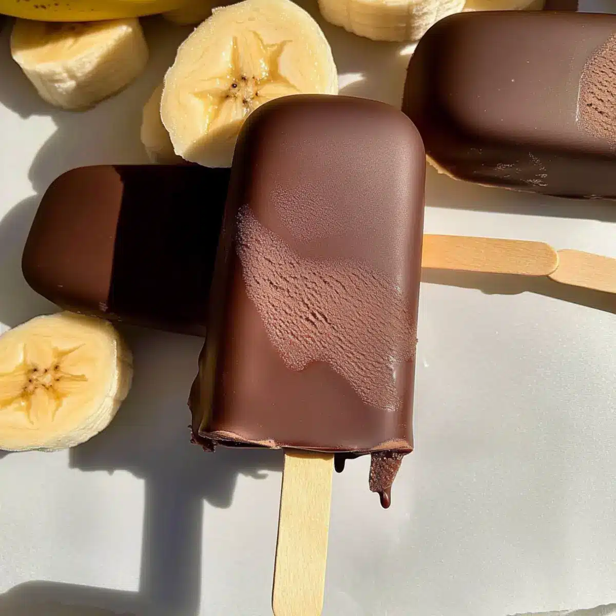 Chocolate Covered Banana Ice Cream Bars