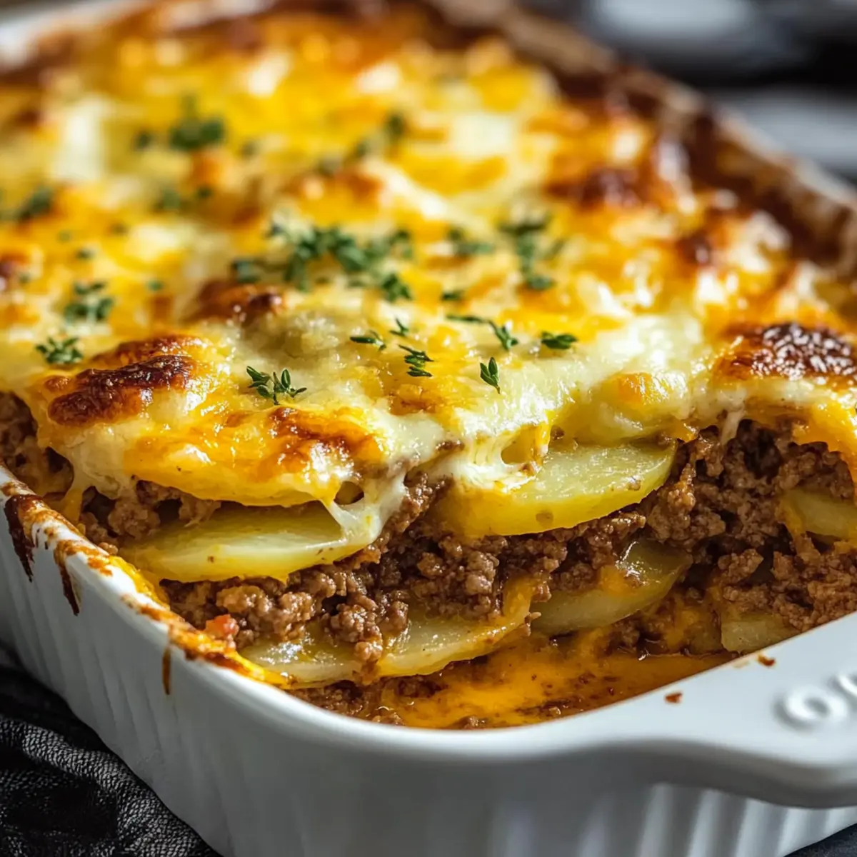 Cheesy Hamburger Potato Casserole