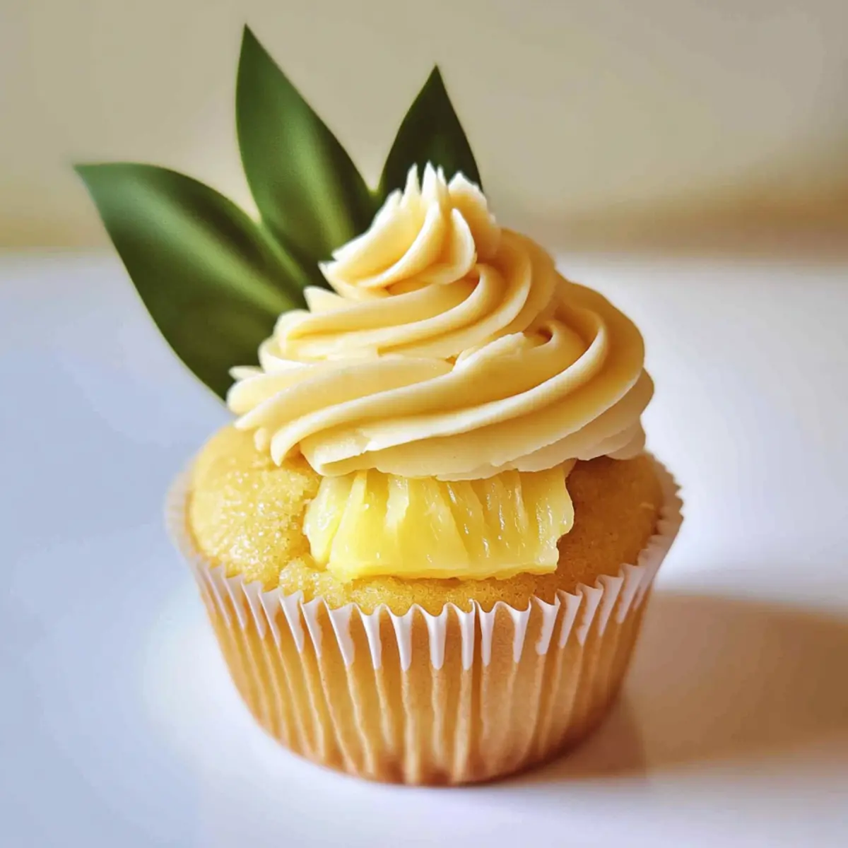 Dole Whip Cupcakes with Pineapple Filling