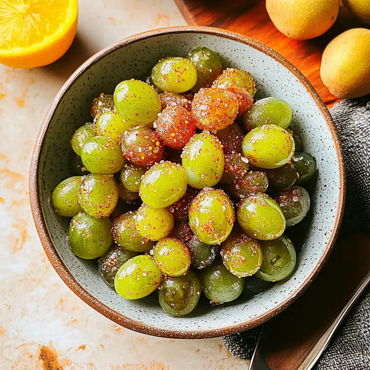 Frozen Tajin Grapes