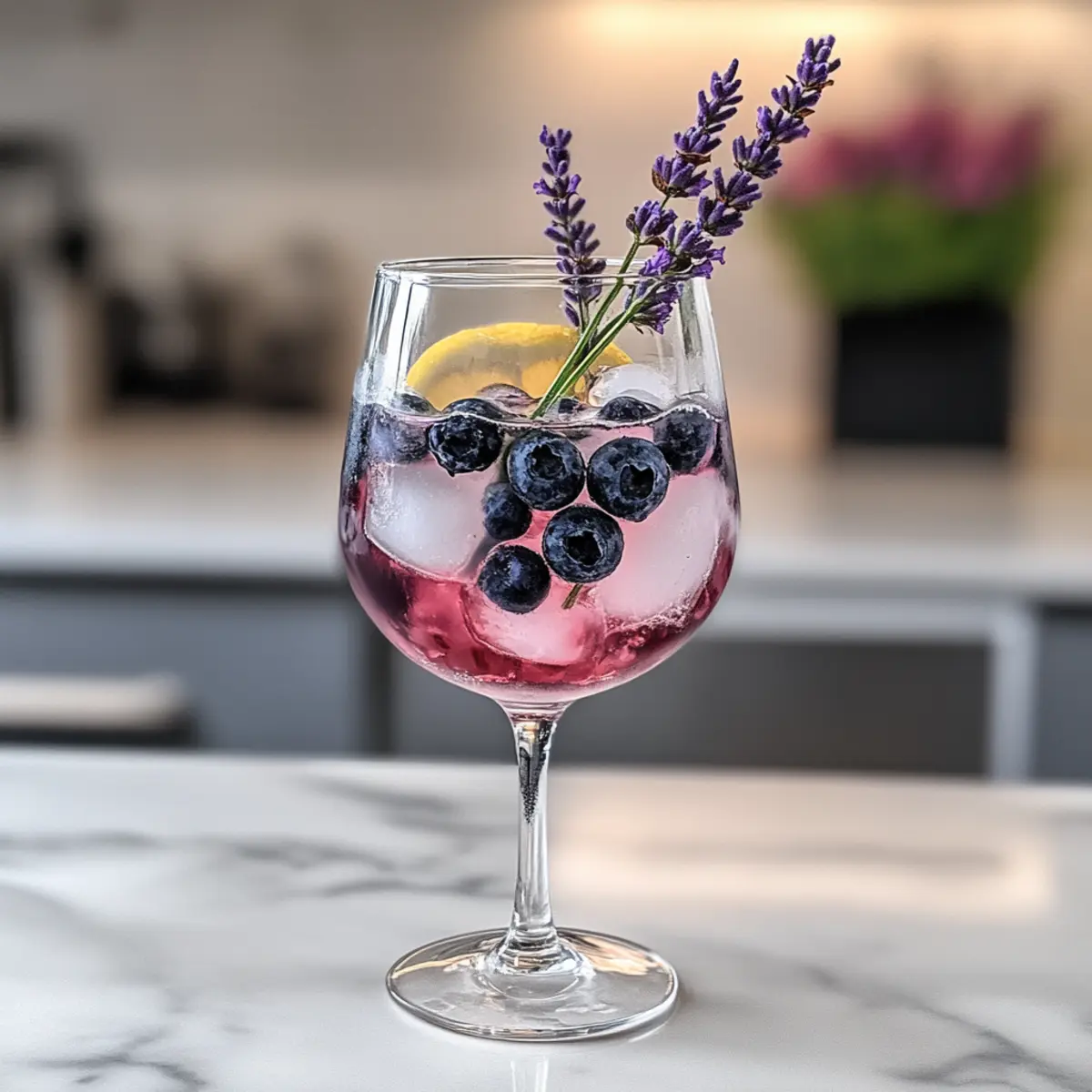 Blueberry Lavender Spritz Mocktail