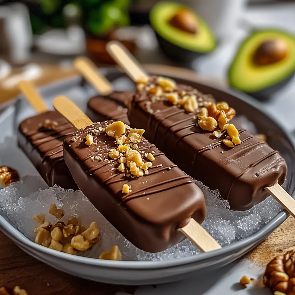 Creamy Avocado Chocolate Pudding Pops
