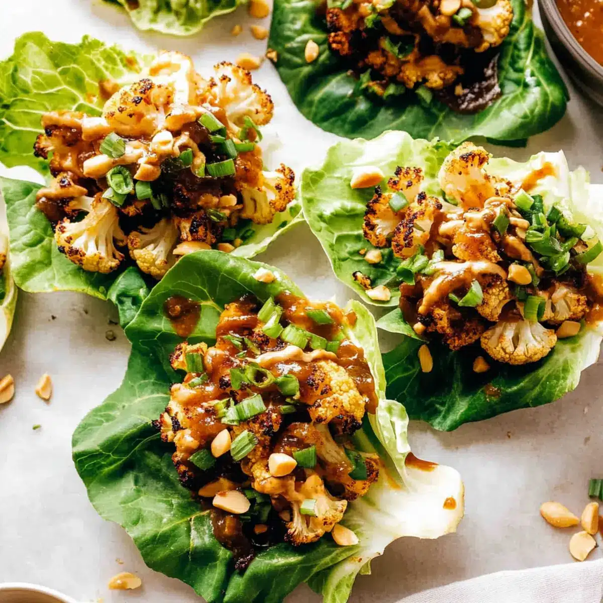 Roasted Cauliflower Lettuce Wraps