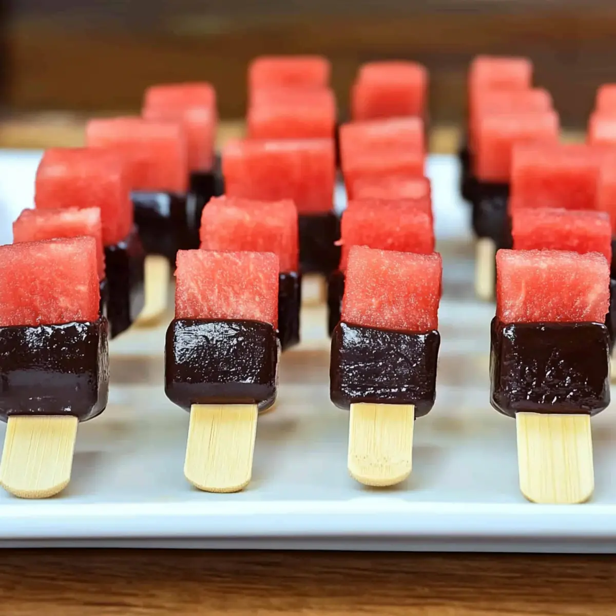 Chocolate-Covered Watermelon Bites