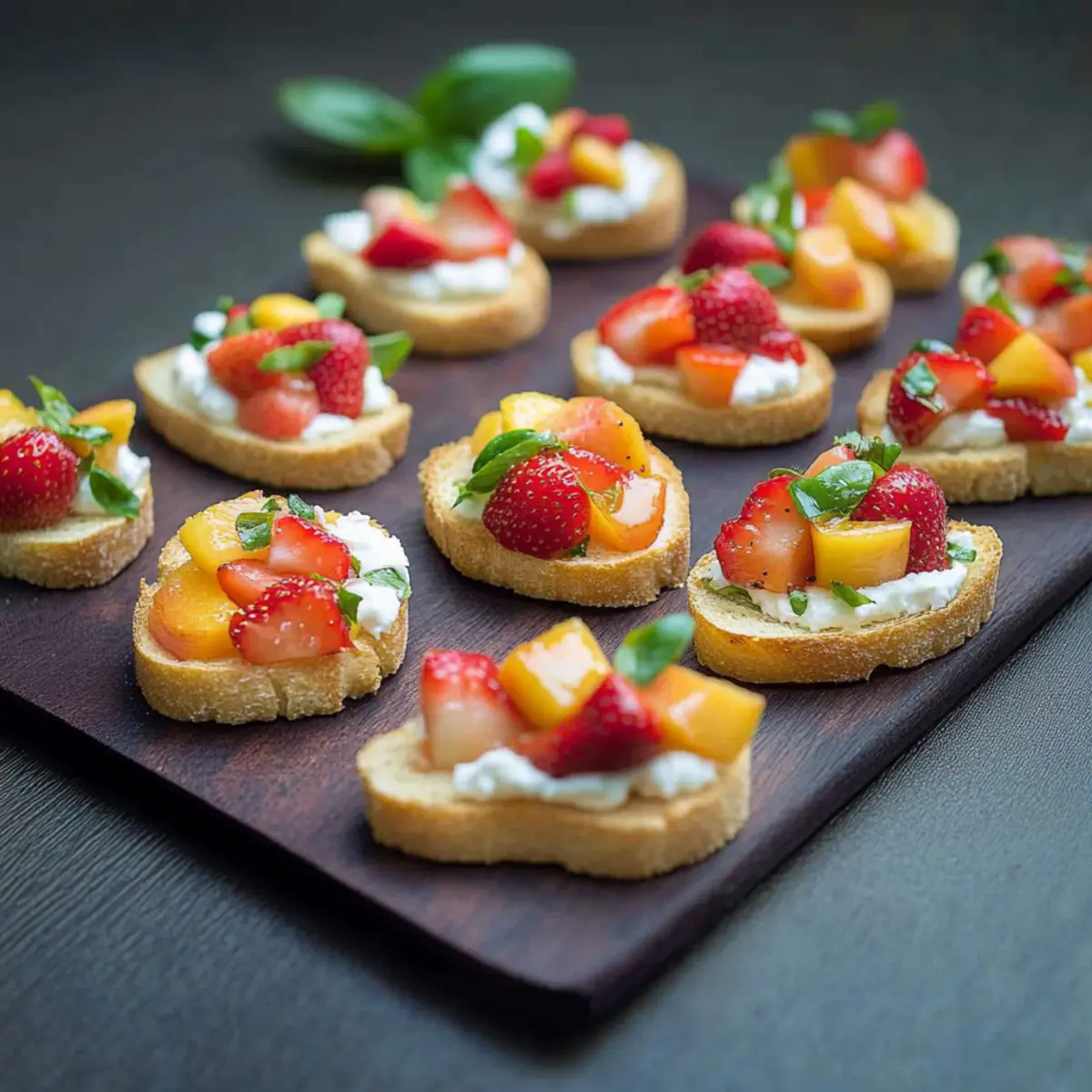 Peach and Strawberry Bruschetta