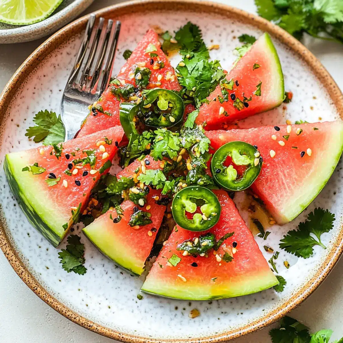 SPICY WATERMELON SALAD WITH CILANTRO AND LIME