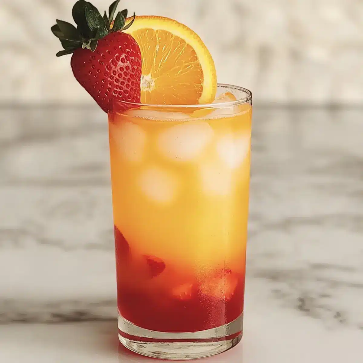Strawberry Sunrise Mocktail